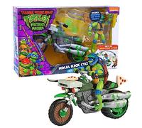 TORTUGAS NINJA Ninja Kick Cycle Vehículo y Figura de Leonardo, Moto de Juguete y Personaje de la película Caos mutante, TMNT, para Fans, niños y niñas +4 años, Famosa (TU803100)