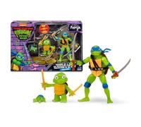 Tortugas Ninja - Pack de evolución Leonardo, Incluye Tortuga pre mutación, Figura básica y a Leonardo transformado, Liquido OOZE Que Hace Brillar Las Figuras, para niños de 4 años+, Famosa (TU819100)