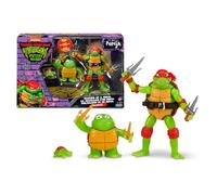 TORTUGAS NINJA - Pack de evolución Raphael, Incluye Tortuga pre mutación, Figura básica y a Raphael transformado, Liquido OOZE Que Hace Brillar Las Figuras, para niños de 4 años+, Famosa (TU819400)
