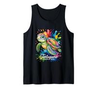 Tortuguero, Costa Rica Tortuga Marina Pintura Splatter Souvenir Ar Camiseta sin Mangas