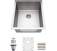 TORVA 15 x 17 Inch Undermount Kitchen Sink, Premium 304 Stainless Steel Bar Sink - 9 Inches Deep Basin Single Bowl Sink