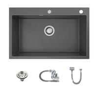 TORVA Fregadero de cocina de montaje superior 70 x 45 x 21,5 cm