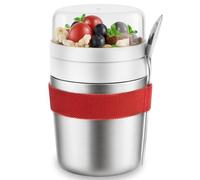 Torven Vaso para yogurt y cereales Inoxidable con cuchara, Cerealcup de doble pared para al vacío 720ml, Último Modelo Porta yogurt to go, Crunch cup Overnight oats jar para niños y adultos