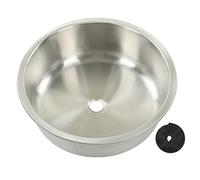 Torvex Fregadero Redondo para RV, Lavabo de Acero Inoxidable 304, Fregadero para, 400x400x160 mm, tazón Grande para yate, autocaravana, baño de Galera