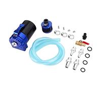 Torvex Lata de captura de aceite, 300 ml, tanque de captura del motor, lata de respiradero, filtro de aceite de aire, accesorio universal para ventilación del cárter (Negro Azul)