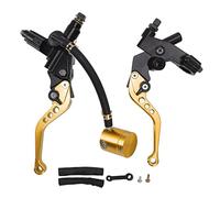 Torvex Palancas de embrague de freno, par de palancas de control manual del cilindro maestro hidráulico para manillares de 22 mm compatibles con motocicletas (Oro)