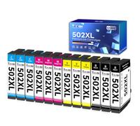 Torvon 502 XL 502XL Cartuchos para Epson 502XL Cartuchos (Paquete de 12) | 502 XL Multipack Compatible para Expression Home XP-5150 XP-5100 XP-5155 XP-5105 Workforce WF-2860 WF-2865 WF-2880 WF-2885