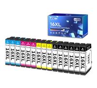 Torvon Cartuchos de tinta 16XL de repuesto para impresoras Epson 16 XL para impresoras Workforce WF-2750 WF-2760 WF-2630 WF-2660 WF-2510 WF-2540 WF-2530 WF-2650 WF-2010 (paquete de 15)