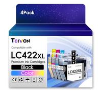Torvon LC422XL Cartuchos de Tinta Compatible con Brother LC422XL LC422 XL LC-422XLVAL Pack 4 Cartuchos XL para Brother MFC-J5740DW MFC-J5340DW MFC-J6540DW MFC-J5345DW MFC-J6940DW (LC422XLBK,C/M/Y)