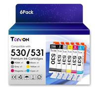 Torvon PGI 530 531 XXL Compatible con los Cartuchos para impresoras Canon 530 531 Cartuchos de Tinta PGI-530 / CLI-531 para Canon PIXMA TS8750 TS8751 (Paquete de 6)