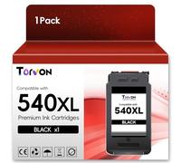 Torvon Tinta 540XL Negro Compatible con Canon 540 XL Black TS5100 TS5151 | 1 Pack Negro PG540 para Canon Pixma TS5100 TS5151 TS5100 MG2100 MG3100 MG3150 MG3600 MG3650 MG3650s MG4250 MX475 Cartuchos