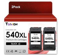 Torvon Tinta 540XL Negro Compatible con Canon 540XL Black TS5100 TS5151 | 1 Pack Negro PG-540XL para Canon Pixma TS5100 TS5151 TS5100 MG2100 MG3100 MG3150 MG3600 MG3650 MG3650s MG4250 MX475 Cartuchos