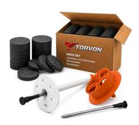 TORVON WDVS - Juego de tacos aislantes con clavo de plástico, incluye EPS y fresa de poliestireno ETA (10 x 180 mm, 200 unidades, fresa y 200 rondeles)