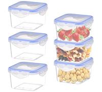 Torytoe 6 Pieza Recipientes de Plástico Alimento con Tapas Herméticas, 430ml Envases para Alimentos, a Prueba de Fugas, Sin BPA, recipientes para guardar alimentos para el frigorífico/congelador