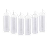 Torytoe 6 Piezas Bote plastico para Salsas, 500ml Botella de Salsa con Tapa, Botellín para Salsas, Recipiente para Aceite, Dispensador Salsas, Biberón de Cocina, para Salsa, Mayonesa, Aceite De Oliva