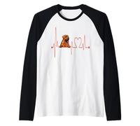 TOSA Inu Mastiff Dog Heartbeat ECG Mis Perros Son mi Cardio Camiseta Manga Raglan