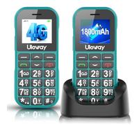 Tosaju 4G Teléfonos móviles para Personas Mayores sin Contrato 1800mah batería con botón Grande teléfono móvil Simple botón Grande Handy con estación de Carga SOS botón
