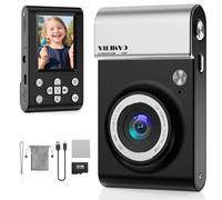 Tosaju Cámara digital para niños de 64 MP, cámara de fotos para niños, cámara digital con zoom digital de 18 x, cámara compacta con pantalla LCD de 2,4 pulgadas, tarjeta de memoria micro de 32 G para