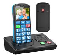 Tosaju Teléfono móvil para personas mayores 4G sin contrato con estación de carga Bluetooth manos libres de alto volumen teléfono móvil con teclas grandes para personas mayores Teléfono básico