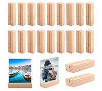 TOSAVGA 20 Piezas Soportes para Tarjetas de Madera , Soporte de Mesa, Soporte para Fotos, Soporte para Tarjetas Postales, Portatarjetas de Mesa para Restaurantes, Bodas, Soporte para Tarjetas