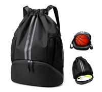 TOSAVGA Mochila Cuerdas, Mochila Deporte Mujer, Cuerdas Impermeable Saco de Gimnasia, Mochila con Cordón, con Compartimento Zapatos Y Bolsillo Húmedo, Mochila Deportiva para Yoga Deporte