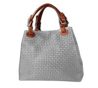 Toscanto Bolso en relieve trenzado gris marrón cuero bolso OTT164HK