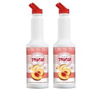 Toschi® | Pesca Preparado para Bebidas Base Jugo y Puré Melocotón | Jarabe sin alcohol para mezcla ideal cócteles y bebidas largas - 2 x 1 litro