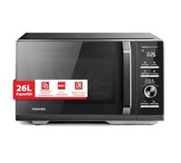 Toshiba Microondas 6 en 1 combinado con AirFry, 26 litros, Chef Defrost, cocción a vapor, 10 modos, menús automáticos, microondas 900 W, parrilla 1000 W, negro-MW3-AC26SFI(BK)
