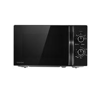TOSHIBA Microondas frontal con espejo negro de 20 litros, 700 W, control manual, compacto con 5 niveles de potencia, descongelación automática, perfecto para pizza, reloj y temporizador de 9 pulgadas