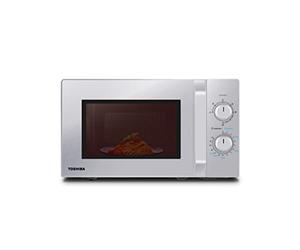 Toshiba MW2-MG20PF(SL) - Horno de microondas con función de parrilla y cocción combinada, 5 niveles de potencia, 1000 W de potencia de parrilla, color plateado