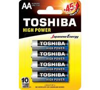 Toshiba - Pack de Pilas Alcalinas AA High Power LR6 1.5V, Alto Rendimiento y Vida Útil Más Larga, Energía Japonesa, Completamente Cargadas y Listas para usar, Ideal para Juguetes, Productos