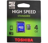 Toshiba SD-C04GJ(BL5A - Tarjeta de Memoria Flash Micro SDHC de 4 GB con Adaptador