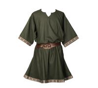 TOSHIKII Túnica de túnica Medieval Masculina, Tops Guerreros Vintage de Manga Corta para Hombres, Camisa túnica de Caballero Vikingo renacentista sin cinturón