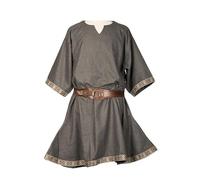 TOSHIKII Túnica de túnica Medieval Masculina, Tops Guerreros Vintage de Manga Corta para Hombres, Camisa túnica de Caballero Vikingo renacentista sin cinturón