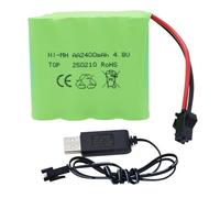 Tosiicop Batería RC de 4,8 V 2400 mAh - AA NiMH recargable para coche teledirigido, batería recargable con conector SM-2P y cable de carga USB para mando a distancia Car Crawler 4x4 camiones SY-E511