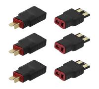 Tosiicop Deans - Conector de enchufe en T a adaptador de batería Traxxas macho hembra - 6 adaptadores de conector de batería RC sin cables para baterías Lipo NiMH de coche RC, conectores de baterías