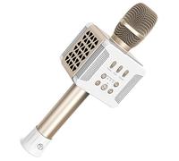 TOSING 016 Micrófono inalámbrico de karaoke con Bluetooth, 20W 3-en-1 Karaoke de mano portátil Micrófono Fiesta en casa Máquina de altavoces(016Champagne gold)