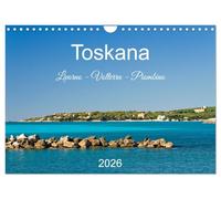Toskana. Livorno - Volterra - Piombino (Wandkalender 2026 DIN A4 quer), CALVENDO Monatskalender: Malerische Buchten, zauberhafte Landschaften, ... in 12 beeindruckenden Fotografien