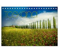 Toskana - spür den Sommer (Tischkalender 2026 DIN A5 quer), CALVENDO Monatskalender: Toskana, hier finden Sie ein einmaliges Ambiente und Häuser mit schönen Bäumen in Fotokunst