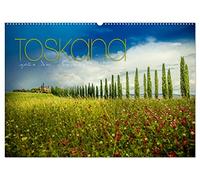 Toskana - spür den Sommer (Wandkalender 2026 DIN A2 quer), CALVENDO Monatskalender: Toskana, hier finden Sie ein einmaliges Ambiente und Häuser mit schönen Bäumen in Fotokunst