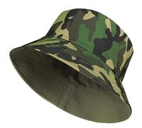 TOSKATOK Anti UV UPF 50+ Bob Verano o Playa Unisex Hombres Mujeres Camuflaje 2 en 1 Reversible Mezcla de Algodón