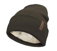 TOSKATOK Gorro de punto para hombre y mujer, unisex, clásico, suave, cálido, de invierno, con forro polar térmico suave, verde oliva, Talla única