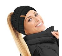 TOSKATOK Gorro térmico con Forro Polar para Mujer, Negro, Talla única