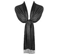 TOSKATOK Señoras para mujer con estilo Brillo Chispa de noche Pashmina Wrap Stole con acabado borla
