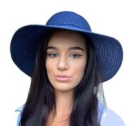 TOSKATOK® Sombrero Panama Paja Mujer de Verano de ala Ancha Sombrero de Playa Plegable Gorro del Sol