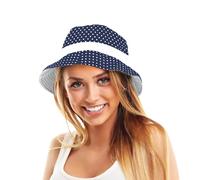 TOSKATOK® UPF 50+ Sombrero de algodón para Mujer con diseño de Lunares Reversibles.