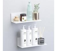 Toski Estantería de Pared Blanca sin taladrar, estantes autoadhesivos Grandes para Paredes de 30 cm de Ancho, sin taladrar, Juego de 2, estantes flotantes acrílicos para