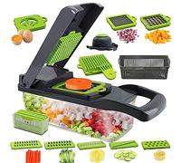 Toskope Cortador de Verdura 16 en 1, Cortador de Patatas con 7 Cuchillas Iintercambiables, Cortador de Verduras Adecuado para Cortar Verduras en la Cocina Patatas Cebolla Spaguettis Calabacin