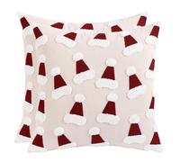 Tosleo Juego de 2 fundas de almohada de Navidad de 20 x 20 pulgadas, diseño de sombrero de Navidad, decoración de fiesta de Navidad, funda de cojín suave para sofá, cama, sala de estar