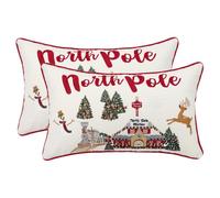 Tosleo Juego de 2 fundas de almohada de Navidad, parque de atracciones, 12 x 20 pulgadas, decoración de fiesta de Navidad, funda de cojín para sofá, cama, sala de estar